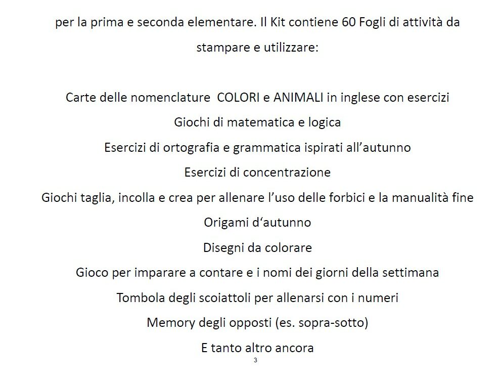 NUOVO Kit delle Attività dell’AUTUNNO per bambini di 6-8 anni